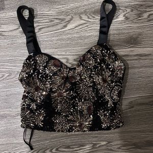 Zara beaded corset crop top